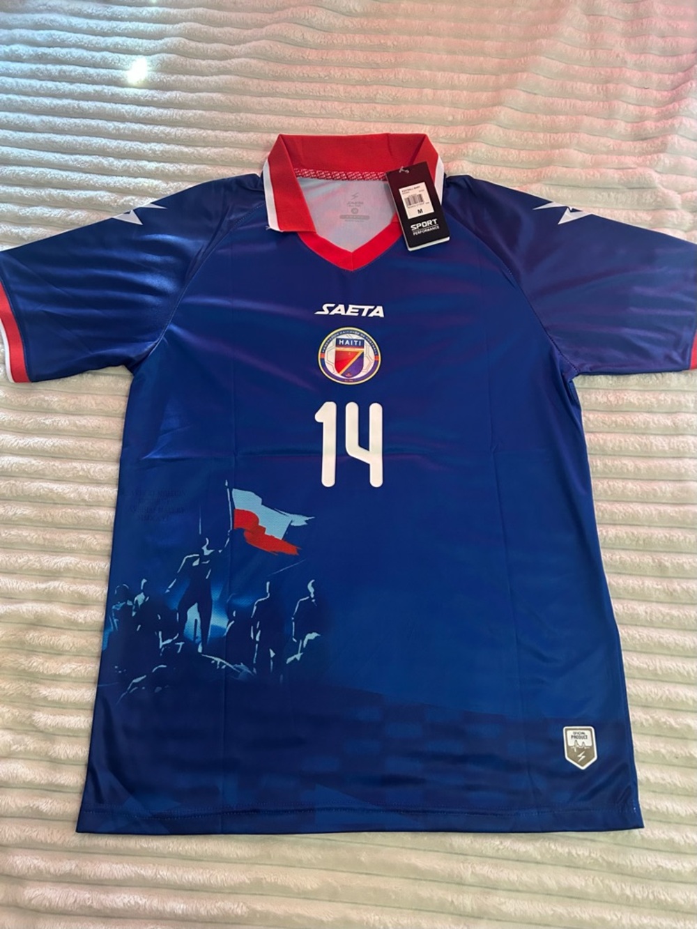 Haiti National Team #14 Blue Soccer Jersey leverton pierre